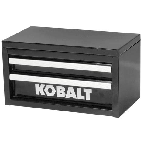 kobalt mini 10.83-in 2-drawer black steel tool box|kobalt mini tools.